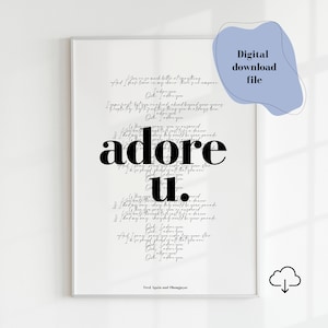 FRED AGAIN Adore u, Digital Download Print, Adore you print, Adore u download, Adore u Fred Again, Fred Again Download, I adore you print
