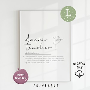 Cadeau impression professeur de danse, cadeau danseur, cadeau professeur de danse, professeur de danse à imprimer, citation professeur de danse, citations professeur de danse, professeur de danse
