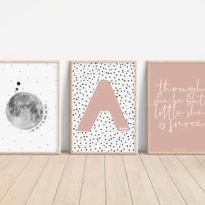Set of 3 Blush Pink Prints - Personalised Print Girls, Quote prints, Girls Room Prints, Girls Room Decor, Girls Prints, Positive quotes