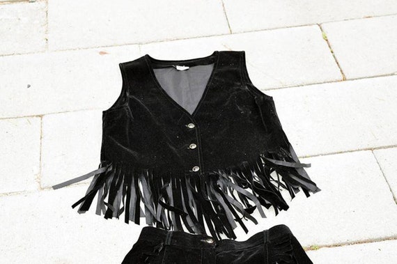 Rocker vest Women vest Vintage vest Black vest Lad