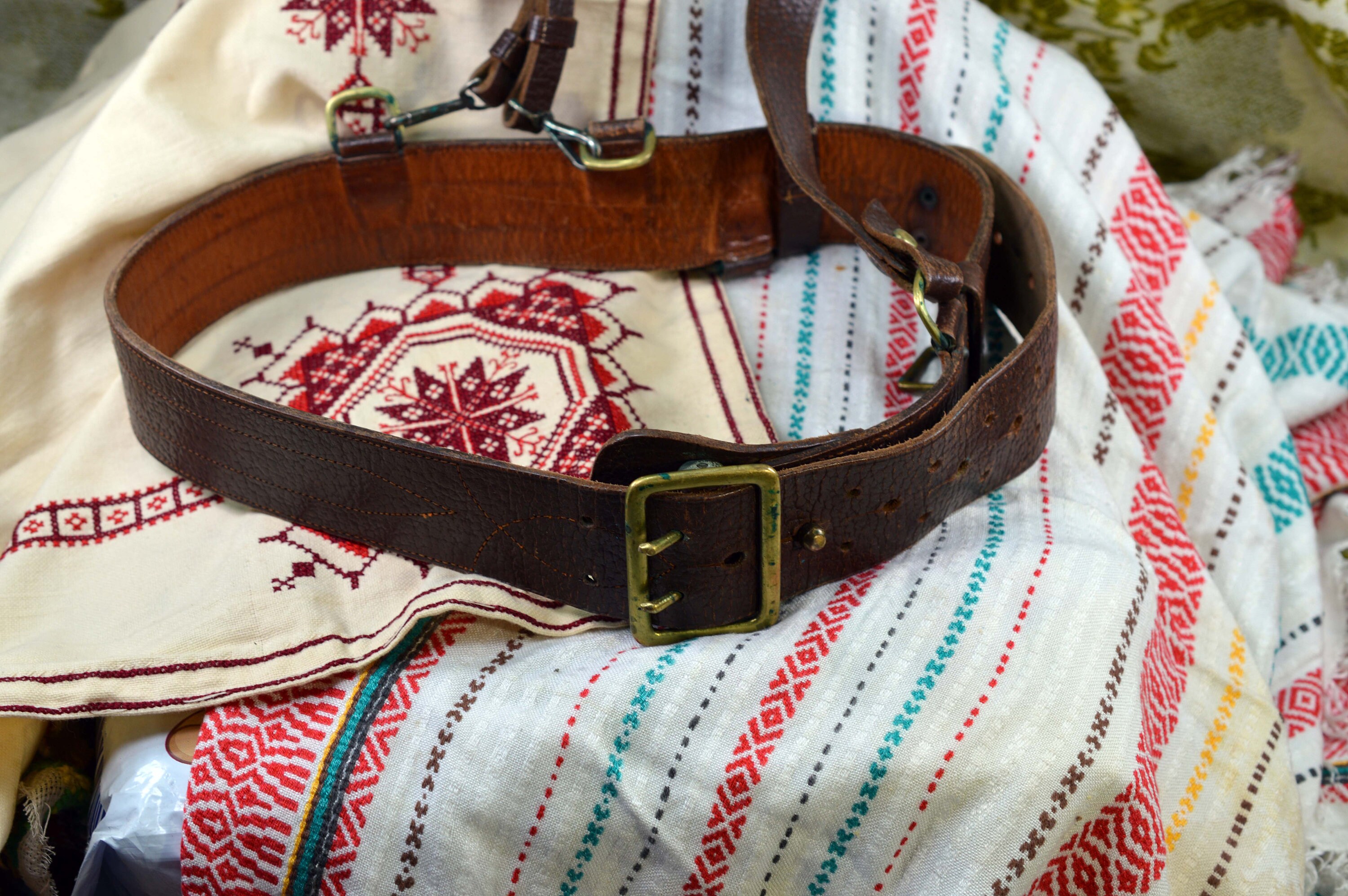 Vintage belt Hunting belt Military belt Leather belt Brown Etsy