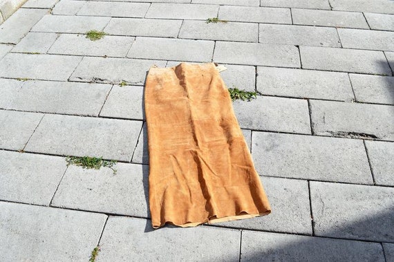 Women skirt Brown skirt Suede skirt Size 8 skirt L