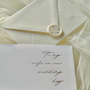Wedding Day Card for Bride – Wax Sealed Gold Foil Card– To My Wife on Our Wedding Day