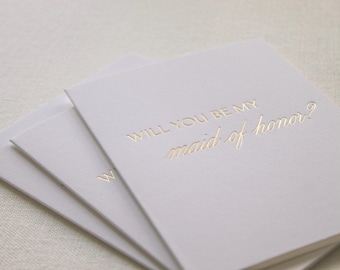 Will You Be My Maid of Honour / Honor Card – Luxury Bridal Party Proposal Card, Handcrafted Bridesmaid Gift