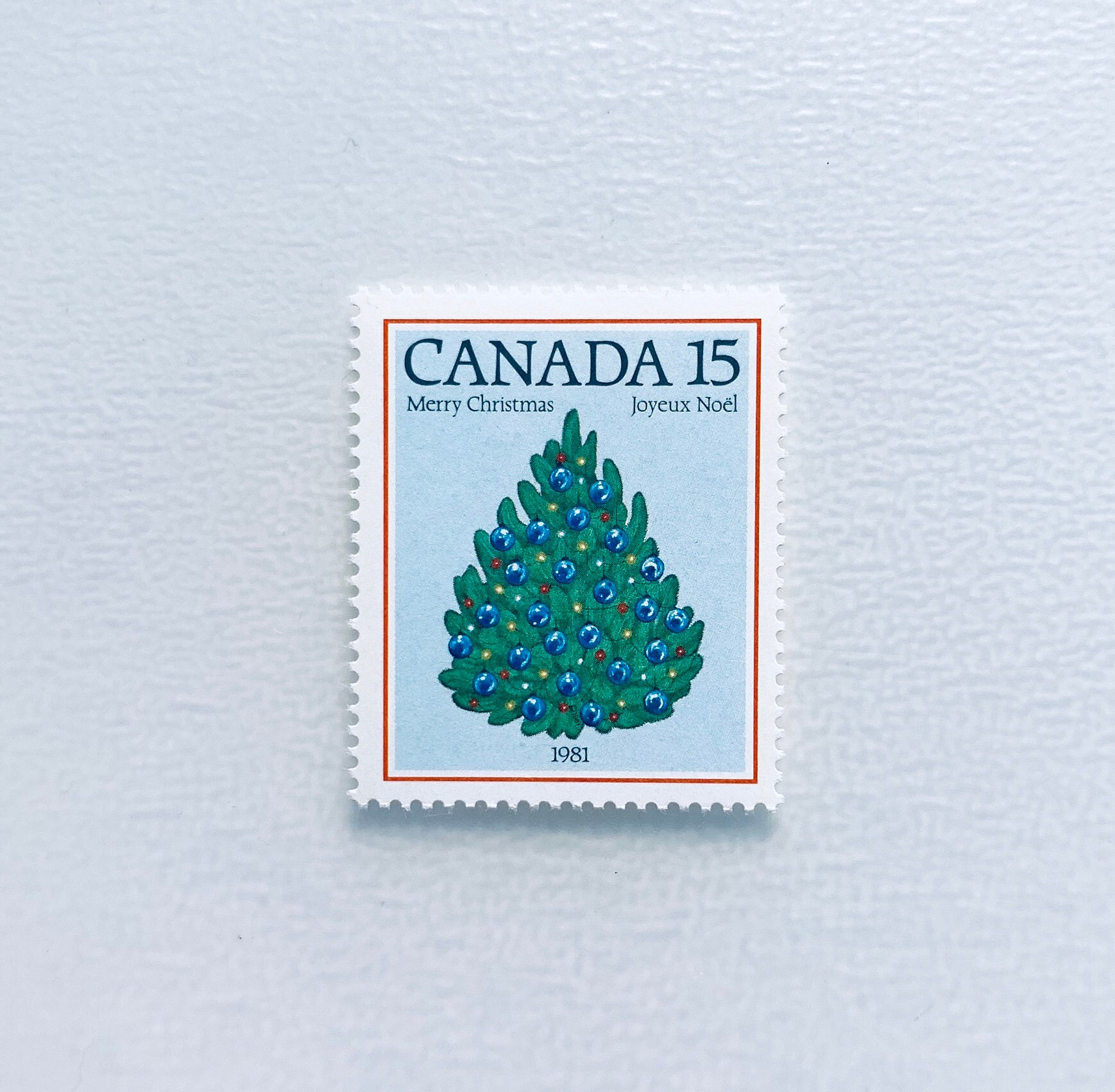 3 Unused Postage Stamps Christmas Trees 1981 15 Cents // Etsy Canada
