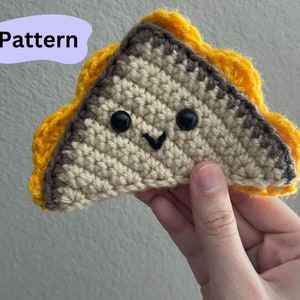 PATTERN  and VIDEO Beginner Crochet Grilled Cheese Sandwich Food Crochet Pattern