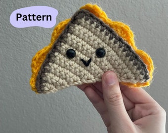 PATTERN  and VIDEO Beginner Crochet Grilled Cheese Sandwich Food Crochet Pattern