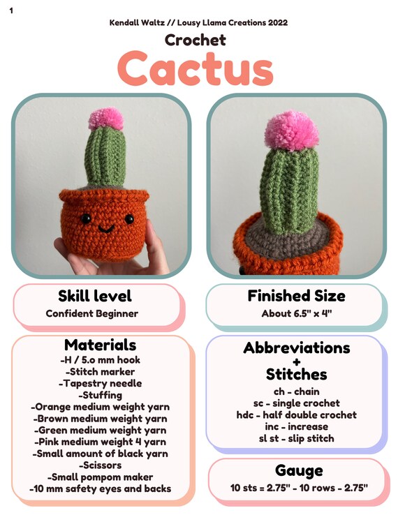 MUSTER hkeln Kaktus Sukkulente, Amigurumi Spielzeug, PDF Anleitung - Etsy  Schweiz