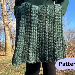 CROCHET PATTERN In the Trees Striped Easy Beginner Crochet Baby Blanket