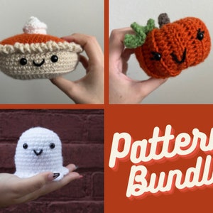 Autumn Crochet Pattern Bundle - Pumpkin, Pumpkin Pie, and Ghosts