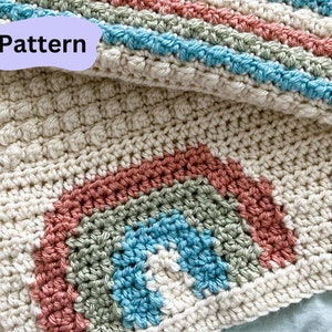 HÄKELANLEITUNG - Boho Regenbogen Häkeldecke PDF, Modernes Kinderzimmer