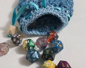 Denim Colored Crochet Dragon Scale Dice Bag Dragon Egg Dice Bag