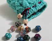 Aqua Crochet Dragon Scale Dice Bag Dragon Egg Dice Bag