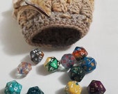 Brown Crochet Dragon Scale Dice Bag Dragon Egg Dice Bag