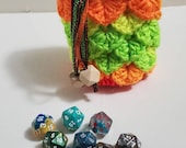 Neon Crochet Dragon Scale Dice Bag Dragon Egg Dice Bag