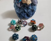 Purple Ombre Crochet Dragon Scale Dice Bag Dragon Egg Dice Bar