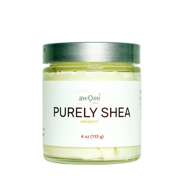 Purely Shea 100% Whipped West African Organic Shea Butter by Awomi Naturals Natural Treatment for Dry Skin, Eczema