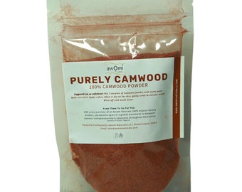 Purely Camwood 100% African Red Sandalwood Powder (Osun) Nature's Exfoliant Scrub Mask and Cleanser by Awomi Naturals