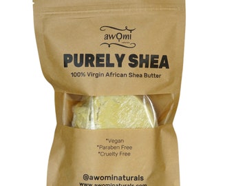 Purely Shea 100% Unrefined West African Organic Shea Butter by Awomi Naturals Natural Treatment for Dry Skin, Minimal Waste