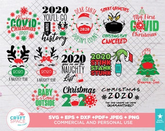 Covid Christmas Svg Etsy