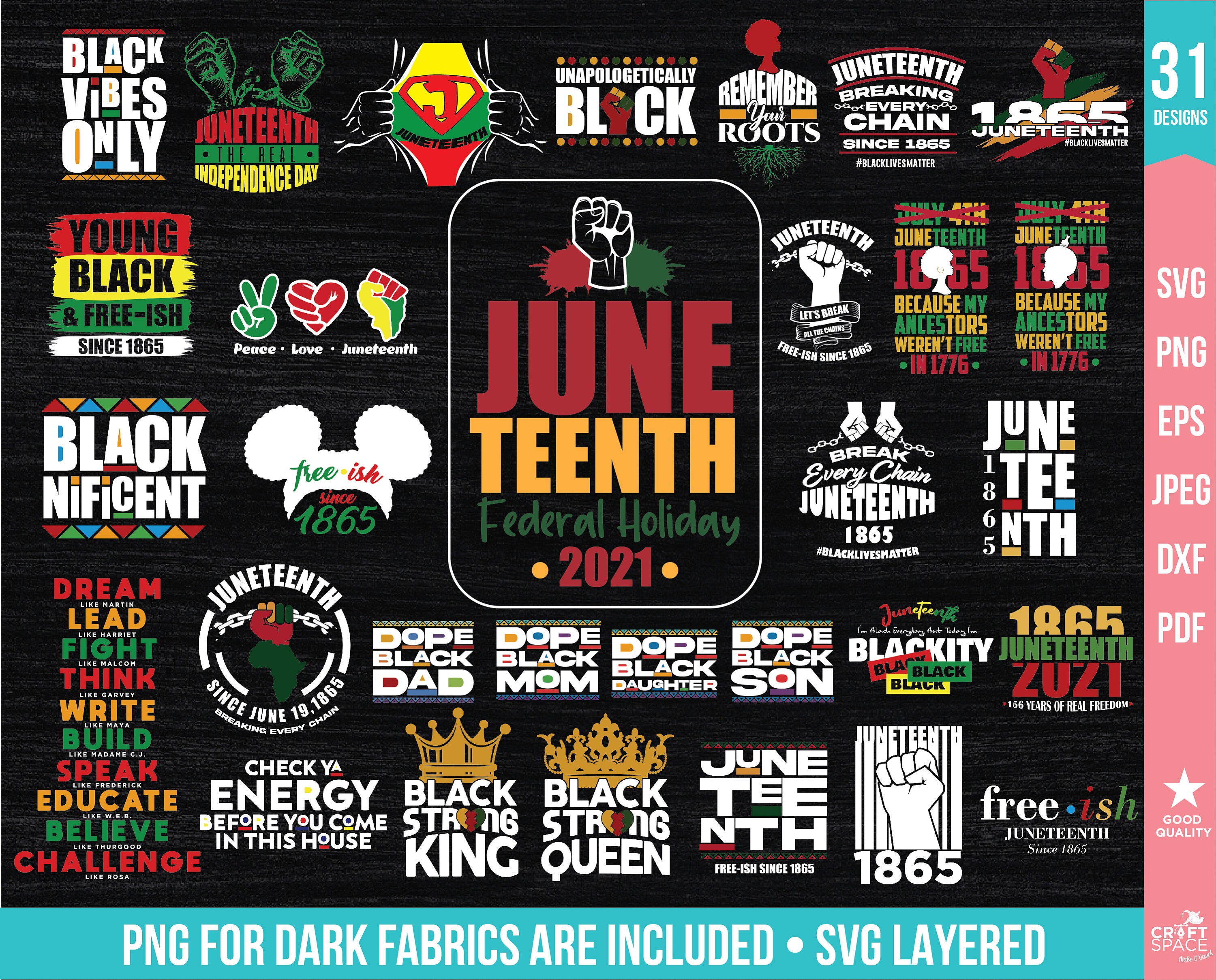 Juneteenth 1865 PNG, SVG, Black Lives Matter, pdf, dxf,png Files For …