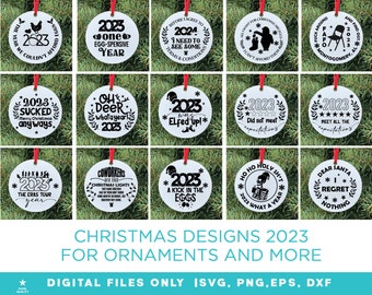 2023 Christmas Ornament, Funny Ornament Svg, The Year We Couldn't Afford Eggs, 2023 One Eggspensive Year SVG,png, dxf, eps, Ornaments