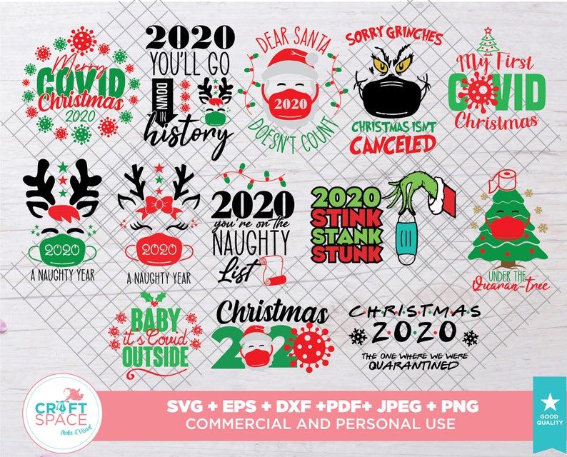 Download Christmas 2020 Covid Christmas Quarantine SVG PNG EPS Pdf ...