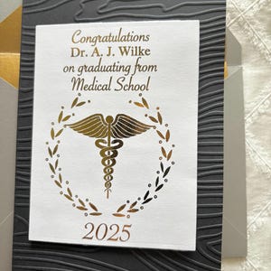 Tarjeta de graduación/Para graduados de medicina/Para médicos