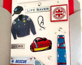 Personalized EMT Graduation Card | First Responder Congrats | Paramedic Graduation | EMS Graduate