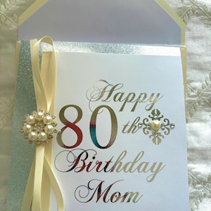 Biglietto d'auguri personalizzato fatto a mano per l'80° compleanno / Festeggia un traguardo importante / 70° / 75° / 90°