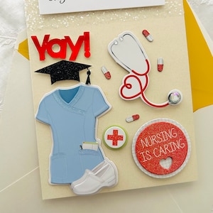 Tarjeta de graduación de enfermería personalizada/ Para graduación/ Para ella/