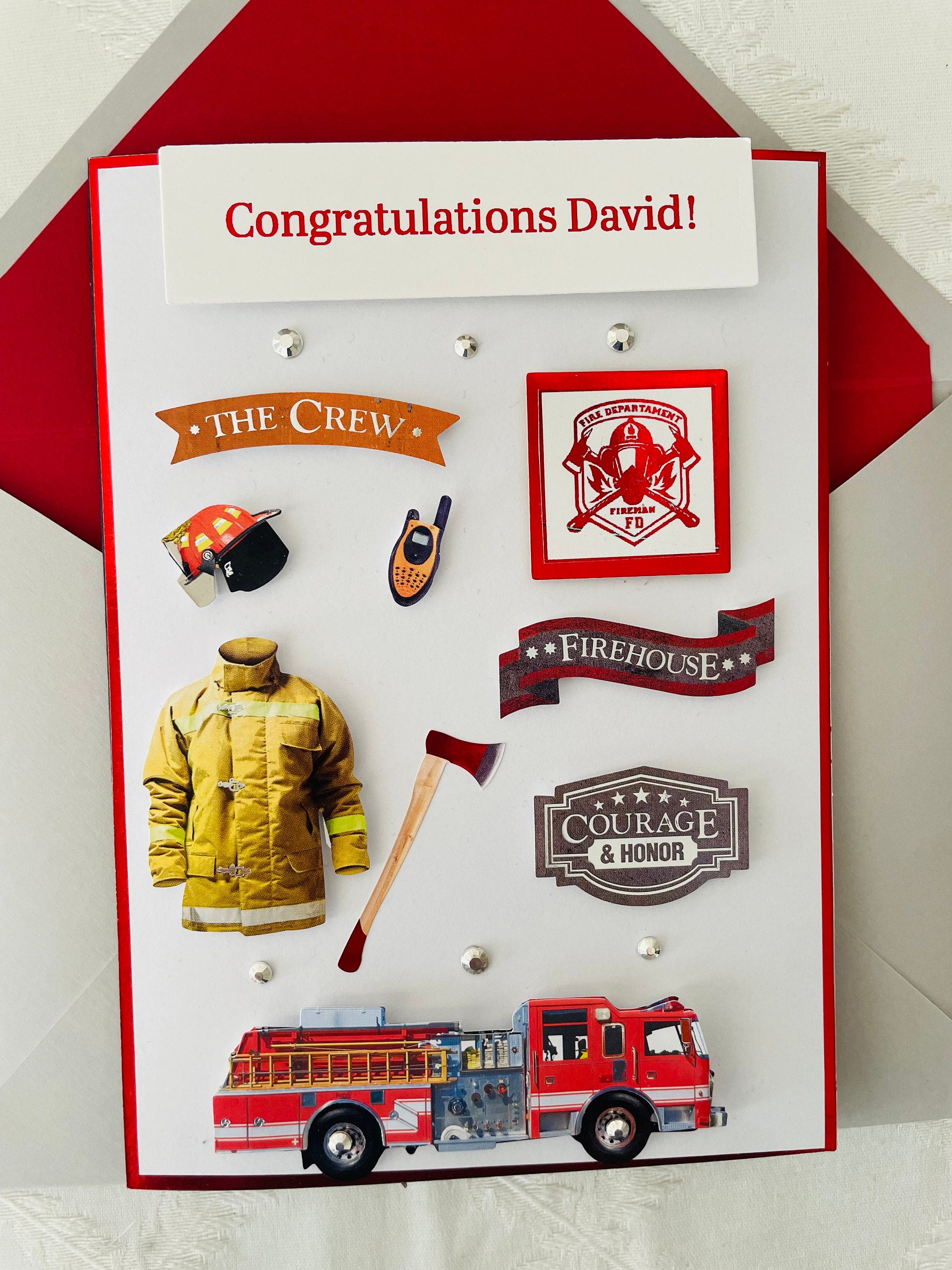 Firefighter Grad Card Ii|for Him|for Her| Fire Academy Gradute - Etsy