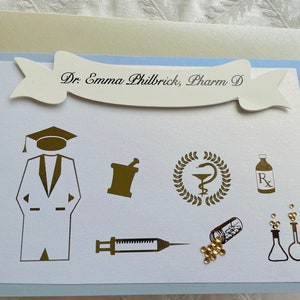 Carte personnalisée de remise de diplômes de félicitations de pharmacien