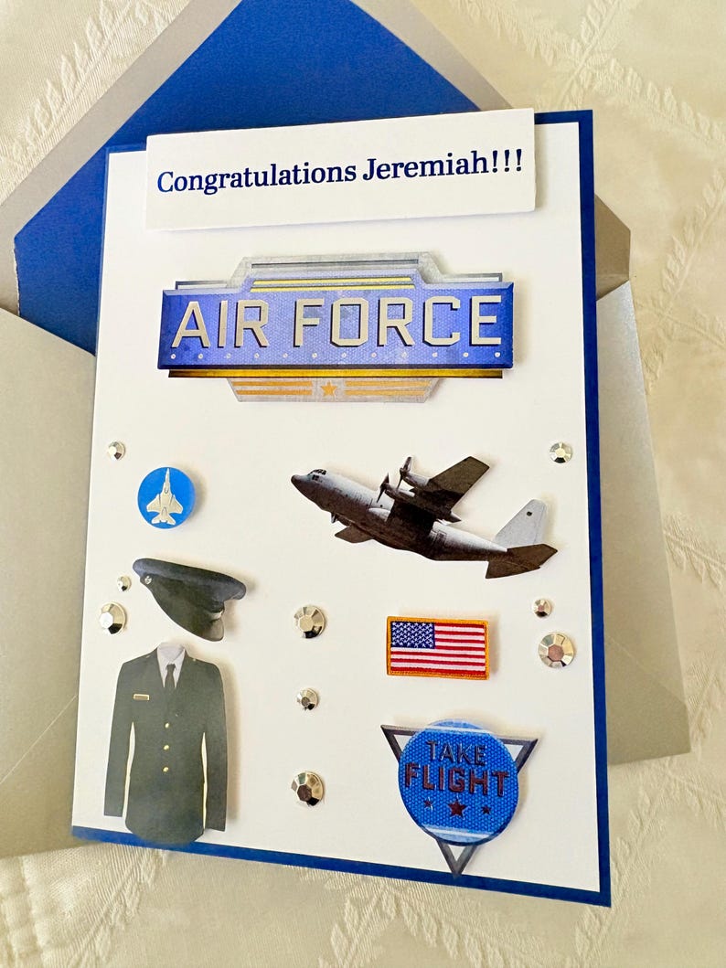 Personalized Air Force Graduation Card | Handmade Congrats | Military ...