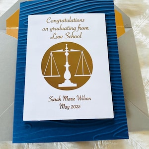 Tarjeta de felicitación por la graduación de la facultad de derecho/para él/para cualquier persona/para ella