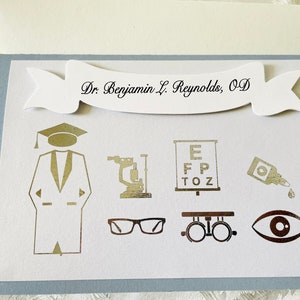 Carte personnalisée de remise des diplômes d'optométriste