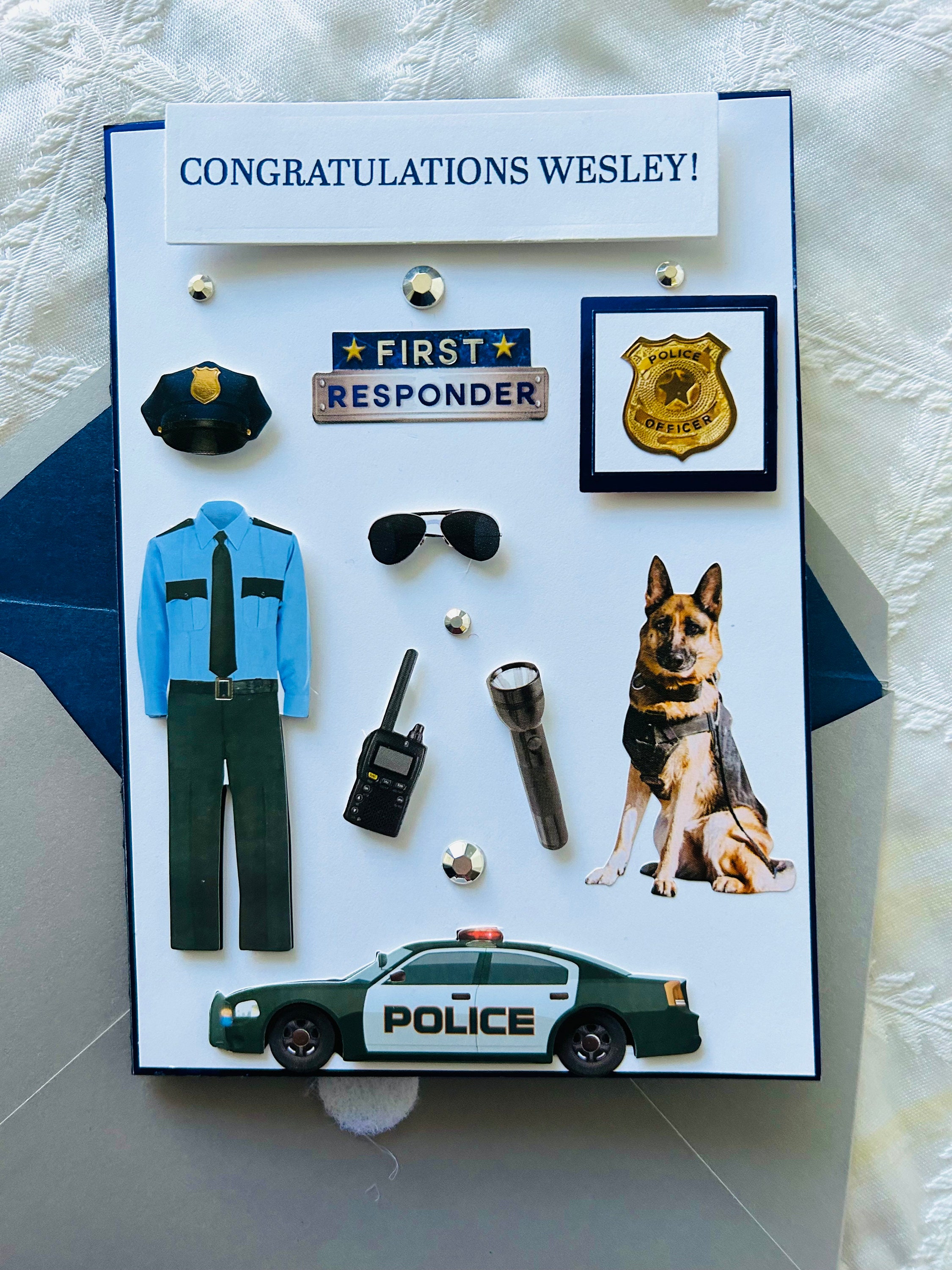 Police Graduation Signs Personalized Policeman Graduation Card | Handmade Foiled ...