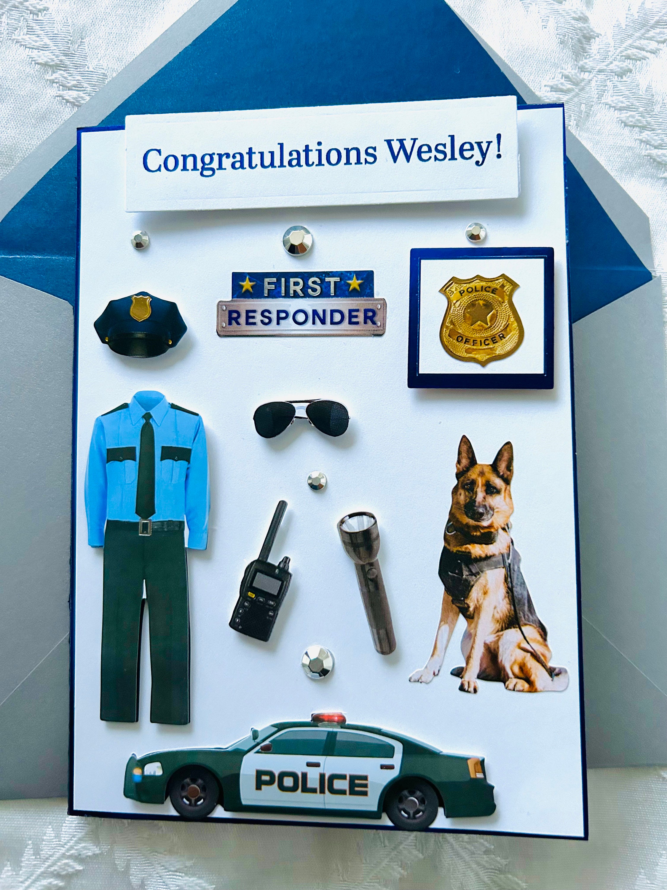 Personalized Policeman Graduation Card | Handmade Foiled ...