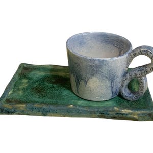 Handmade Ceramic Coffee Cup and Saucer Set