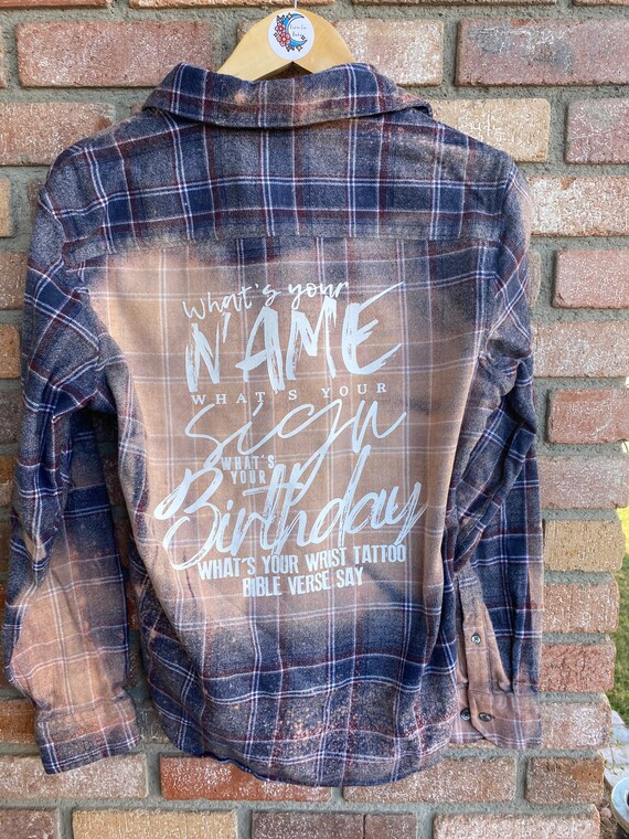 Bleached Flannel Shirt Country Music 