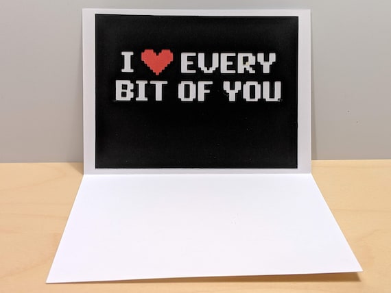 gamer gifts love note cards 8 bit heart video game art anniversary card greeting cards video game valentine card valentines day card