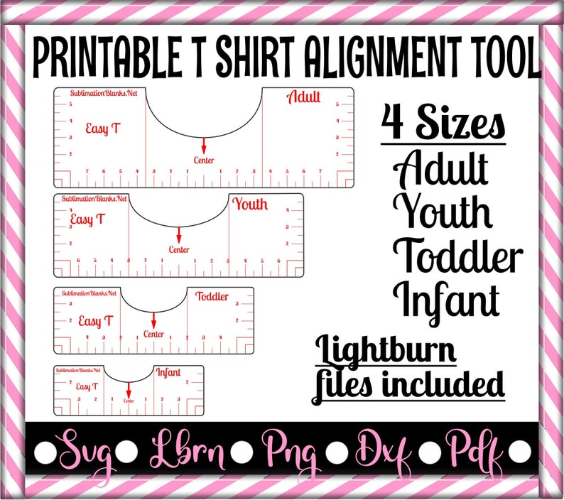 Svg Printable Tshirt T Shirt Alignment Placement Tool Template Etsy