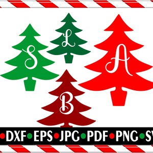 Download Christmas Tree Font Monogram Svg Initial Single Letters Etsy
