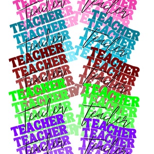 Groovy Teacher PNG PDF SVG File Pack Bundle