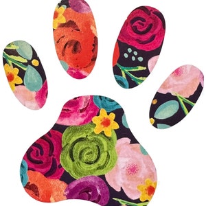 Floral Dog Paw Print // Cat Paw Sticker // Paw Vinyl Decal Sticker