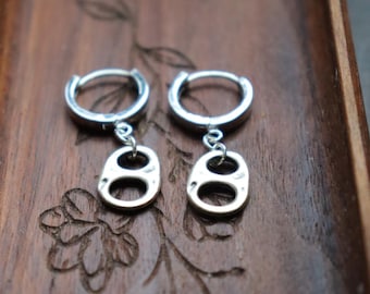 Soda Can Tab Earrings | Silver Fun Earrings | Funky Jewelry
