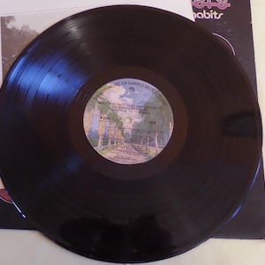 Puede incluir: Un disco de vinilo negro con una etiqueta blanca. La etiqueta tiene el texto "What Were Once Vices Are Now Habits" y "The Doobie Brothers".