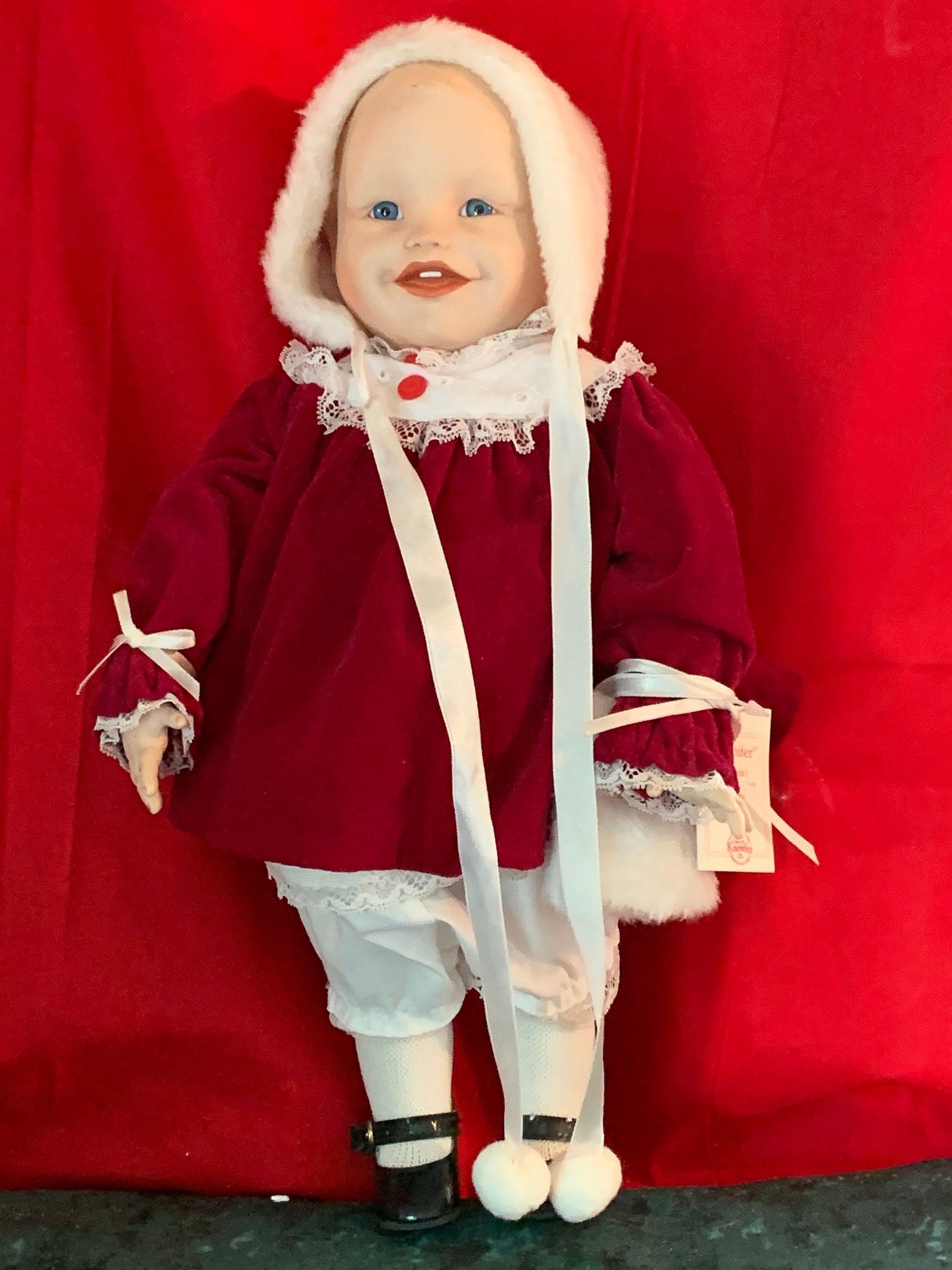 Vintage Porcelain Christmas Doll Etsy
