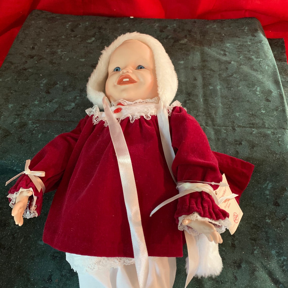 Vintage Porcelain Christmas Doll Etsy