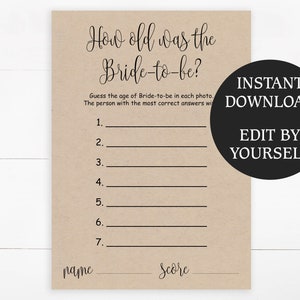 EDITABLE How Old Was The Bride To Be Game Printable Rustic Bridal Il 300x300.1794912723 Dajn